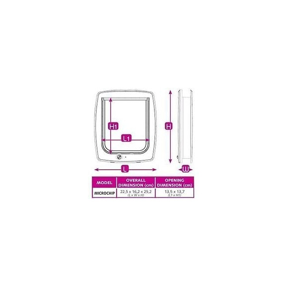 Ferplast Chatiere A Puce Swing Microchip - 22,5 X 16,2 X 25,2 Cm - Blanc - Pour Chat