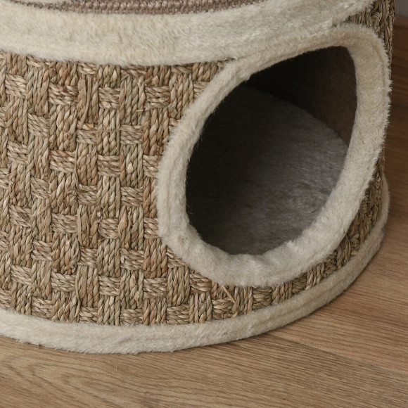Arbre À Chat Cylindrique - Tour À Griffer Pour Chat - Arbre À Chat Tour - Tonneau Griffoir - 3 Niches + Plateforme - Sisal C