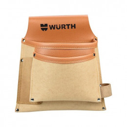 Sacoche De Charpentier Robuste Cuir Refendu Marron Clair