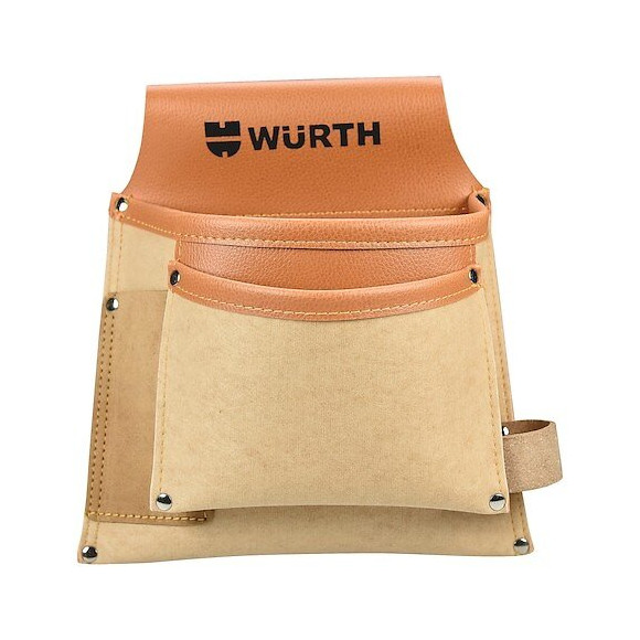 Sacoche De Charpentier Robuste Cuir Refendu Marron Clair