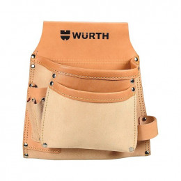 Sacoche De Charpentier Robuste Cuir Vachette Marron Clair