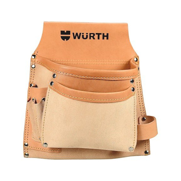 Sacoche De Charpentier Robuste Cuir Vachette Marron Clair