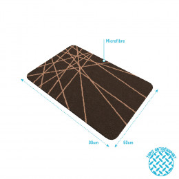 Tapis De Bain 90x60cm Antidérapant Et En Microfibre - Ecolier Marron