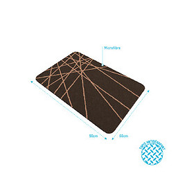 Tapis De Bain 90x60cm Antidérapant Et En Microfibre - Ecolier Marron