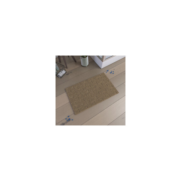 Tapis De Bain 80x50cm Antidérapant Et 100% Coton - Metro Beige