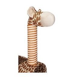 Aime Arbre A Chat En Jute, Forme Tunnel Girafe Fun, Fourrure, Jouet Pompon, Dim. 50x35x103 Cm