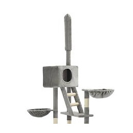 Arbre À Chat Avec Griffoirs En Sisal 230-260 Cm Gris - Accessoires Pour Chats - Meubles Pour Chats - Gris - Gris