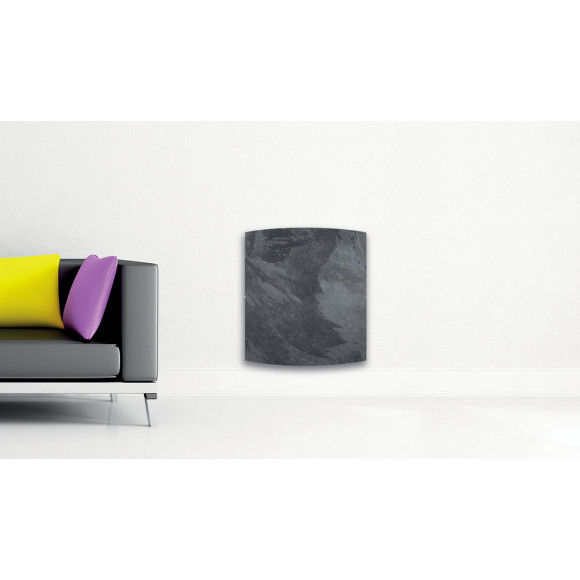 Mazda - Radiateur À Inertie En Pierre Naturelle - Dual Kherr Curve 2.0 Carre - 1500w Réglables - Silex Dark