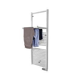Xélance - Sèche-serviettes Rabattable - Thermostat Réglable - Blanc