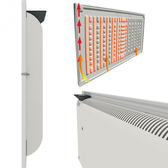 Radiateur À Inertie En Pierre Avec Porte Serviettes - Dual Kherr Curve 2.0 Vertical - 1000w - Silex Noir