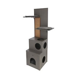Eco Maison De Jeu Pour Chat 42x42x152,5cm - Gris