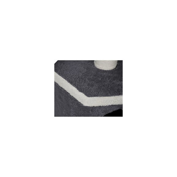 Aime Arbre A Chat Design, 1 Etage, 1 Griffoir Jute, 1 Plateau Fourrure Mouton, Jouet Pompon, Gris, Dim. 40x40x67 Cm