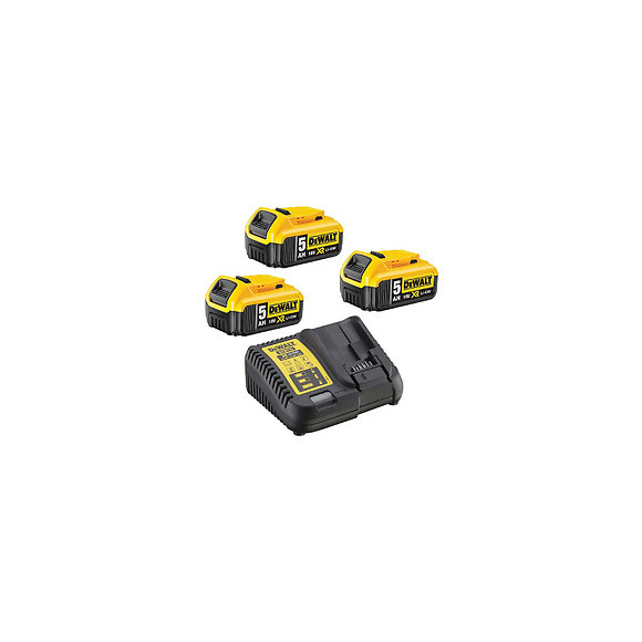 Pack 3 Batteries Dewalt Dcb184 18 V 5 Ah Xr Li-ion + Chargeur Dewalt Dcb115