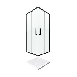 Pack Paroi Porte De Douche D'angle+ Receveur A Poser-90x90 Ouverture En Angle-crush Moon Angle 90x90