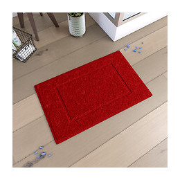 Tapis De Bain 60x90cm Antidérapant Et 100% Coton - Veloute Rouge