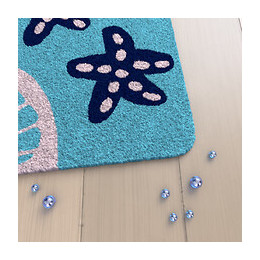 Tapis De Bain 90x60cm Antidérapant Et En Microfibre Avec Motifs - Brieuc Bleu