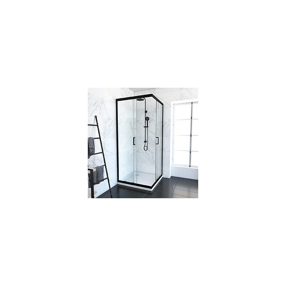 Pack Paroi Porte De Douche D'angle+ Receveur A Poser-90x90 Ouverture En Angle-crush Moon Angle 90x90