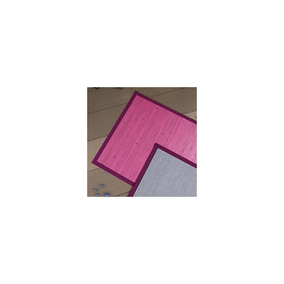 Tapis De Bain 80x50cm Antidérapant Et 100% Bambou - Kourou Rose