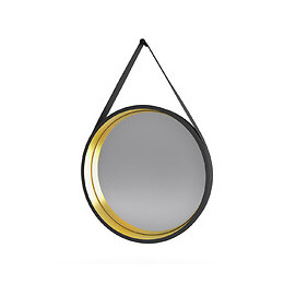 Miroir Salle De Bain Rond Type Barbier - Diamètre 50cm - Barber Gold