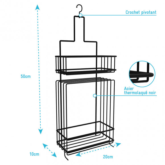 Valet Noir Suspendu 50x20x10 - Lou