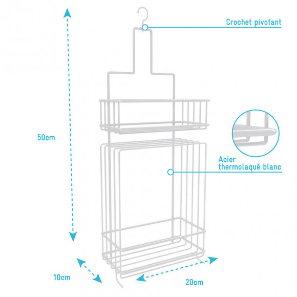 Valet Blanc Suspendu 50x20x10 - Lou