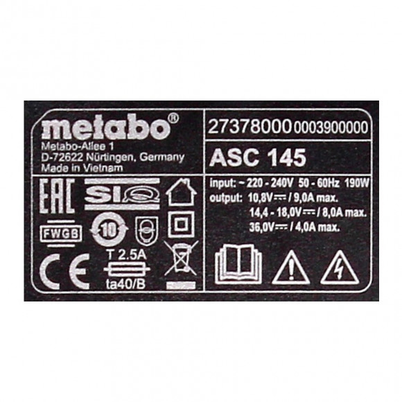 Pack Energie Metabo 2 Batterie 5,5 Ah Lihd + Chargeur Asc 145 + Coffret Metabox