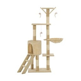 Arbre À Chat Avec Griffoirs En Sisal 138 Cm Beige - Accessoires Pour Chats - Meubles Pour Chats - Beige - Beige