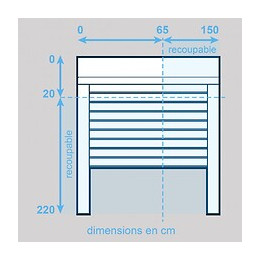 Volet Roulant Pvc H220 Cm X L150 Cm Electrique Filaire Blanc