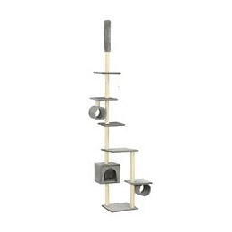 Arbre À Chat Avec Griffoirs En Sisal 260 Cm Gris - Accessoires Pour Chats - Meubles Pour Chats - Gris - Gris