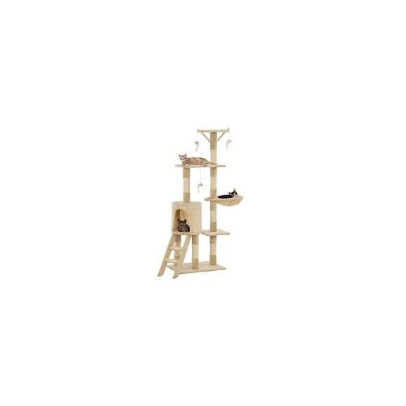 Arbre À Chat Avec Griffoirs En Sisal 138 Cm Beige - Accessoires Pour Chats - Meubles Pour Chats - Beige - Beige