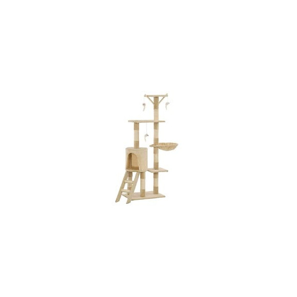Arbre À Chat Avec Griffoirs En Sisal 138 Cm Beige - Accessoires Pour Chats - Meubles Pour Chats - Beige - Beige
