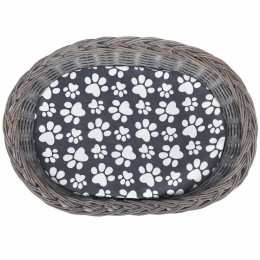 2 Tiers Niche En Forme D'arbre À Chat En Saule Avec Griffoir & Coussin - Gris