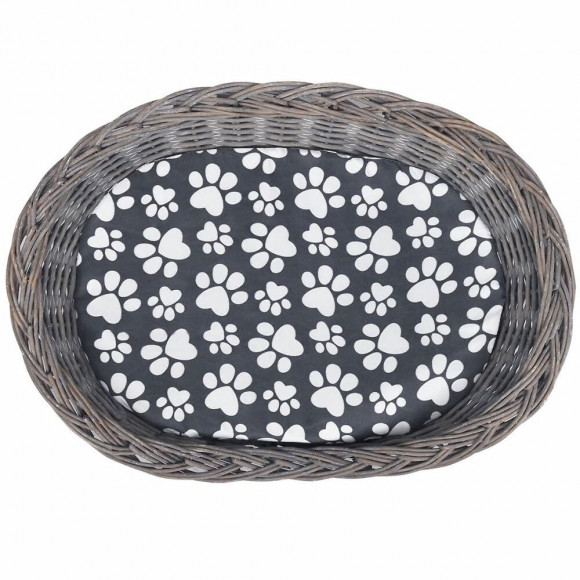 2 Tiers Niche En Forme D'arbre À Chat En Saule Avec Griffoir & Coussin - Gris