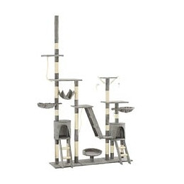 Arbre À Chat Avec Griffoirs En Sisal 230-250 Cm Gris - Accessoires Pour Chats - Meubles Pour Chats - Gris - Gris
