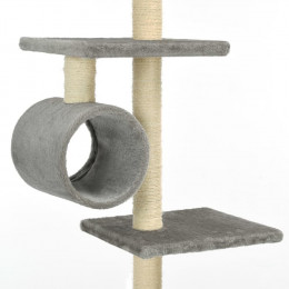 Arbre À Chat Avec Griffoirs En Sisal 260 Cm Gris - Accessoires Pour Chats - Meubles Pour Chats - Gris - Gris