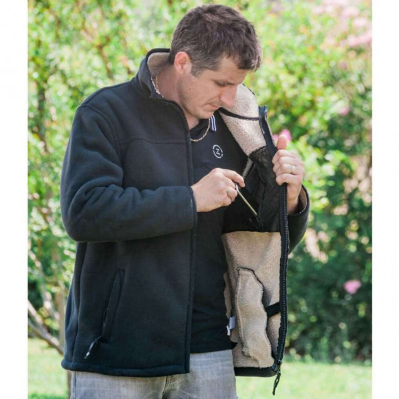 Blouson Doublé Polaire Noir Taille 6 Ou Xxl