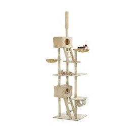 Arbre À Chat Avec Griffoirs En Sisal 230-260 Cm Beige - Accessoires Pour Chats - Meubles Pour Chats - Beige - Beige