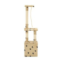 Arbre À Chat Avec Griffoirs En Sisal 109 Cm Beige Motif Pattes - Accessoires Pour Chats - Meubles Pour Chats - Beige - Beige