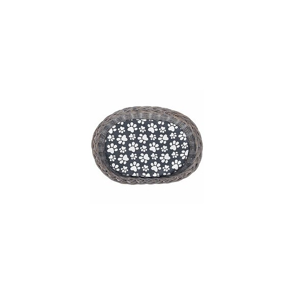 2 Tiers Niche En Forme D'arbre À Chat En Saule Avec Griffoir & Coussin - Gris