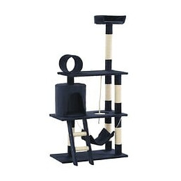 Arbre À Chat Avec Griffoirs En Sisal 140 Cm Bleu Foncé - Accessoires Pour Chats - Meubles Pour Chats - Bleu - Bleu