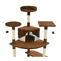 Arbre À Chat Avec Griffoirs En Sisal 203 Cm Marron Et Blanc - Accessoires Pour Chats - Meubles Pour Chats - Multicolore - Mult