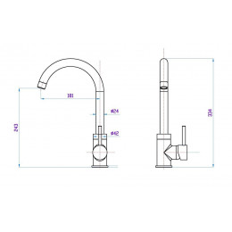 Delice Mitigeur Évier Noir Chromé