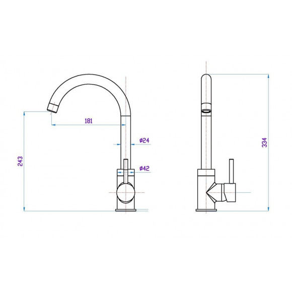 Delice Mitigeur Évier Noir Chromé