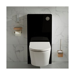 Pack Wc Avec Cuvette Lavante - Façade En Verre Noir-wc Japonais