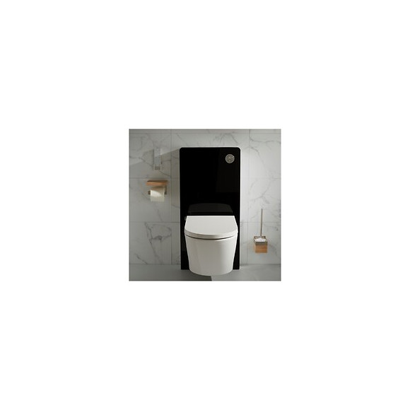 Pack Wc Avec Cuvette Lavante - Façade En Verre Noir-wc Japonais