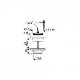 Bonde De Vidage Pour Bac À Laver Diamétre 60 Mm