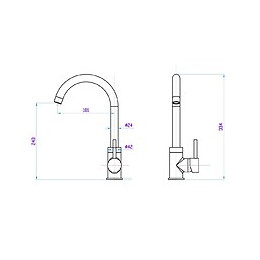 Delice Mitigeur Évier Noir Chromé