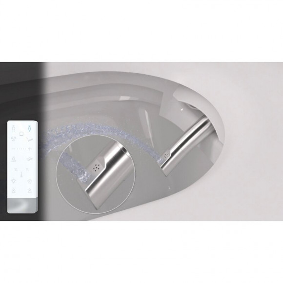 Pack Wc Avec Cuvette Lavante - Façade En Verre Noir-wc Japonais