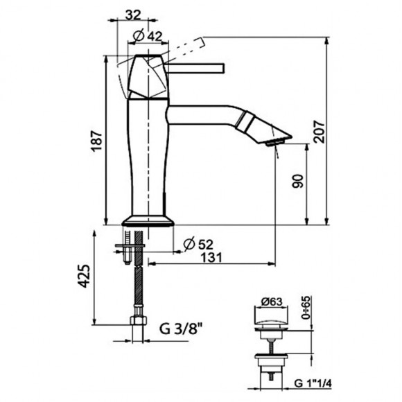 Opera Moderna Mitigeur Lavabo Bas Chrome Webert
