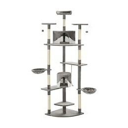 Arbre À Chat Avec Griffoirs En Sisal 203 Cm Gris Et Blanc - Accessoires Pour Chats - Meubles Pour Chats - Multicolore - Multic